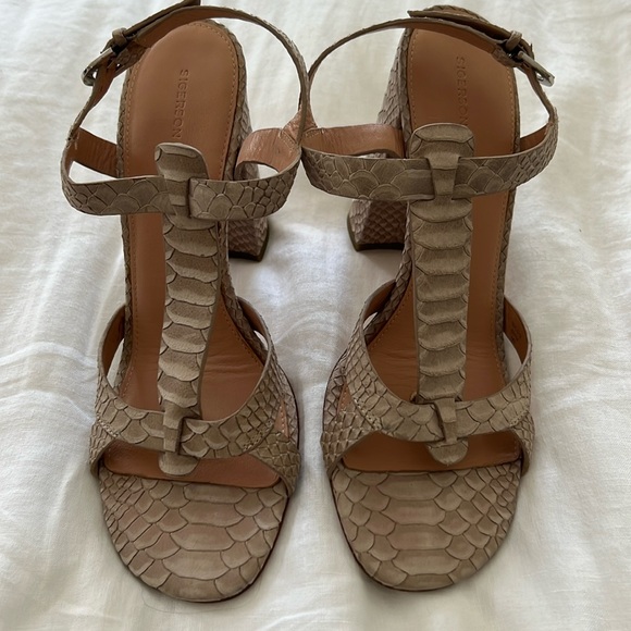 Sigerson Morrison Leather Sandals - Picture 1 of 4